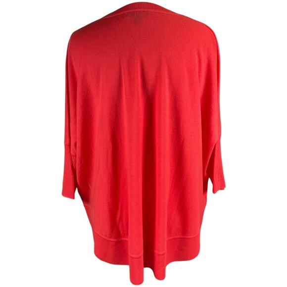 Vintage J.Crew 100% Merino Wool Oversized Sweater Coral Size Small 3/4 sleeve - Picture 2 of 10